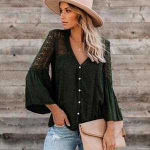 Vici Love Stitch Du Jour Crochet Blouse